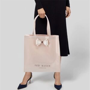 Ted Baker Large Dusty Pink Bow Detail Large Icon Tote Bag, NWT